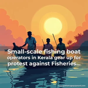 Artistic representation for Small-scale fishing boat operators in Kerala gear up for protest against Fisheries department's alleged negligence over licence fee rollback